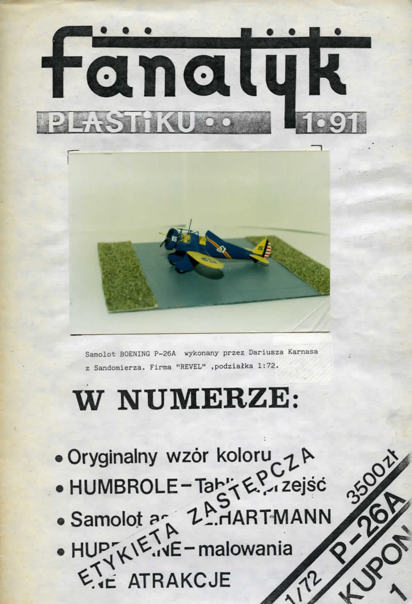 Okładka czasopisma Fanatyk Plastiku 1/91
